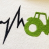 Stickdatei Sinus Traktor in 6 Größen, Maschinenstickerei