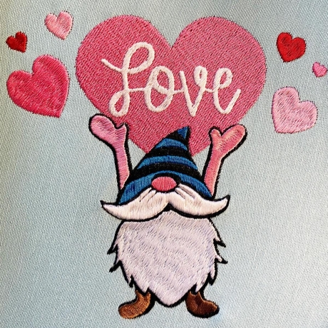 Stickdatei Love Gnom in 6 Größen, Maschinenstickerei