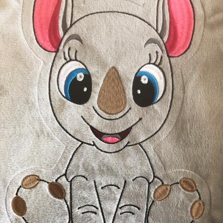 Stickdatei ITH Nashorn Susi für Rahmen 20x30 cm