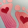 Stickdatei Baby Füßchen in 6 Größen, Stickmuster zur Geburt