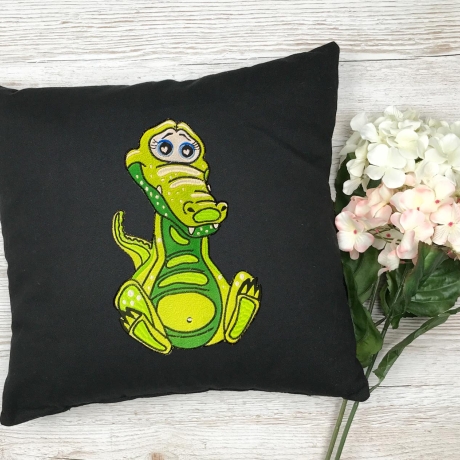 Stickdatei Applikation Kroko Krokolino in 3 Größen