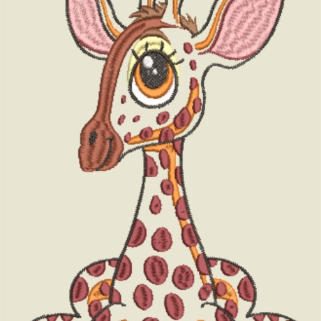 Stickdatei Applikation Giraffe Monika in 3 Größen