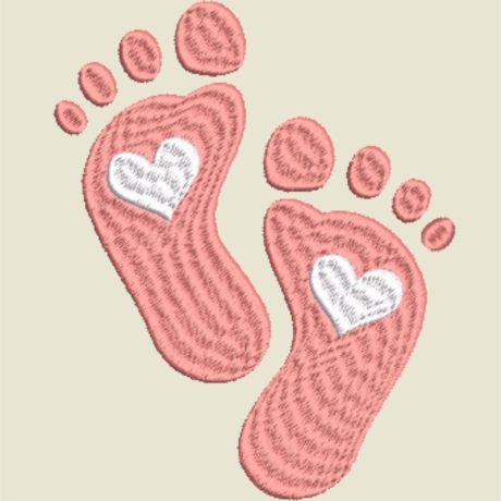 Stickdatei Baby Füßchen in 6 Größen, Stickmuster zur Geburt