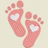 Stickdatei Baby Füßchen in 6 Größen, Stickmuster zur Geburt