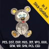 Stickdatei Applikation Maus Speedy in 3 Größen