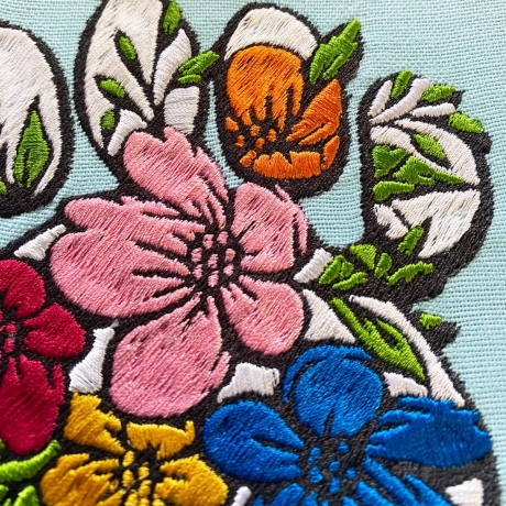 Stickdatei florale Hundepfote in 6 Größen, Maschinenstickdatei