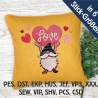 Stickdatei Love Gnom in 6 Größen, Maschinenstickerei