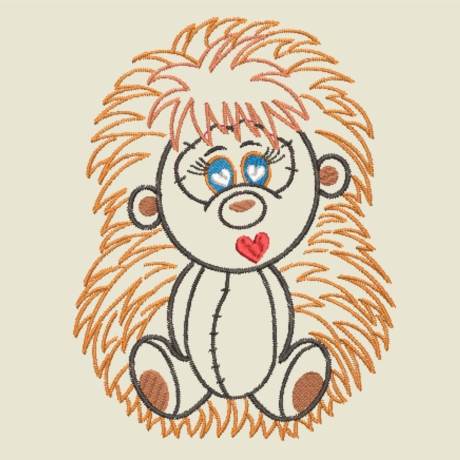 Stickdatei Applikation Igel Fridolin in 3 Größen