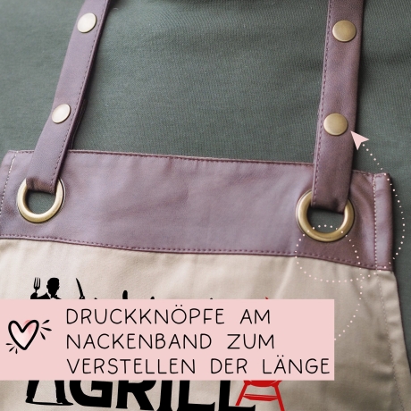 Grillschürze personalisiert Lizenz zum Grillen für Männer mit Name & Kunstleder zum Geburtstag - Weihnachten Baumwollschürze, Küchenschürze