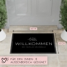 Personalisierte Fußmatte - Herzlich Willkommen - Fussmatte mit Wunschnamen oder Familiennamen | 60 x 40 cm | Geschenkidee zum Umzug & Einzug