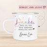Danke das du mir beim Wachsen geholfen hast. Abschiedsgeschenk für Erzieherin Geschenk Abschiedsgeschenk Lehrerin Emaille Becher.