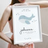 Personalisiertes Poster zur Taufe mit eigenen Namen und Taufspruch mit einem Wal | Taufposter| Geschenk zur Taufe | Geschenk für Patenkind