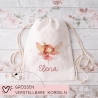 Kinder-Beutel Ballerina Fee mit Namen personalisiert Personalisierter Turnbeutel | Rucksack als Sportbeutel für Schule, Kindergarten, Wäsche
