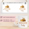 Schulkind 2024 Tasse Kindertasse, Wunschnamen Bagger Motiv, Personalisierte Einschulung Geschenk