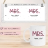 Mr & Mrs Tasse Hochzeit personalisiert Becher mit Wunschnamen und Datum – Namenstasse Hochzeitsgeschenk - Braut Bräutigam – Kaffeetasse