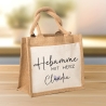 Hebamme mit Herz Tasche mit Namen - kleines Geschenk - Dankeschön Juteasche Abschiedsgeschenk - Beste Hebamme mit Wunschtext
