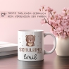 Schulkind 2024 Tasse, personalisierte Kindertasse mit Namen, Einschulungsgeschenk Bär