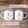 Schulanfang  Kindertasse Schulkind Fuchs Name Emaille Tasse Kind Kindergeschirr personalisiert Kinder Geschenk Geburtstagsgeschenk