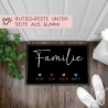 Personalisierte Fußmatte - Fussmatte mit Wunschnamen | Familie mit Herzen | 60x40 cm | Geschenkidee zum Umzug, Einzug für Familien, Umzug
