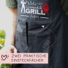 Grillschürze personalisiert Lizenz zum Grillen für Männer mit Name & Kunstleder zum Geburtstag - Weihnachten Baumwollschürze, Küchenschürze