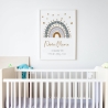 Personalisiertes Poster Geburtsposter in DIN A4 mit Regenbogen, Wunschname, Kinderzimmer Poster Name, Geschenk Baby, Geschenk zur Geburt