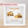 LKW & Kipper Spardose Schulkind 2024 mit Wunschname Fee Name Kind personalisiert Kinder Geburtstagsgeschenk Einschulung mit Wunschtext