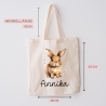 Stofftasche mit Namen Hase Rammler - Personalisierte Kinder Beutel Kindertasche - Wechselwäsche, Schmutzwäsche Tragetasche - Wechselkleidung