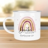 Danke das du uns beim Wachsen geholfen hast Emaille Tasse - Regenbogen Abschiedsgeschenk für Erzieherin Geschenk Abschiedsgeschenk Lehrerin
