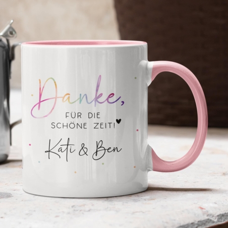 Personalisierte Tasse Danke für die Schöne Zeit - Geschenk zum Abschied Kollege Lehrerin Kollegin Freundin Abschiedsgeschenk Jobwechsel