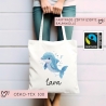 Turnbeutel Wäschebeutel Delfin Delphin - Personalisiert - Wunschnamen - Schule - mit Name - Rucksack - Wechselkleidung - Weihnachten