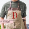 Premium Grillschürze personalisiert für Männer mit Kunstleder Applikation zum 60. Geburtstag -Baumwollschürze, Küchenschürze, Eigenen Namen