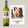 Personalisiertes - Weinetikett Geburtstags-Flaschenetikett Happy Birthday mit Foto & Namen - Geschenk zum Geburtstag - schwarz