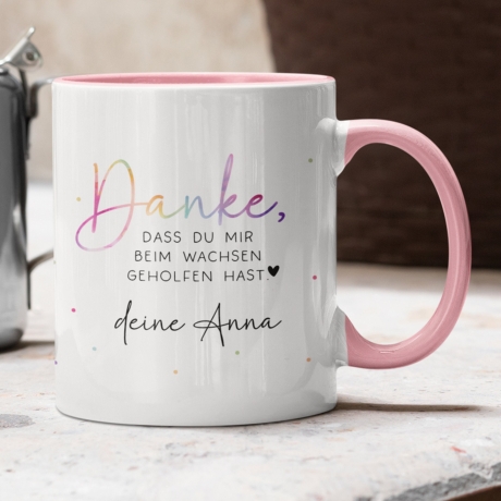 Personalisierte Tasse - Danke dass du mir beim wachsen geholfen hast - Erzieherin Tasse - Tasse Erzieherin Abschied - Wunschnamen - Geschenk