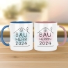 Set Bauherr Bauherrin Tasse 2024 Name, Richtfest Geschenk, Becher Geschenke zum Richtfest, Geschenkideen zum Hausbau Einweihung Hausbauer