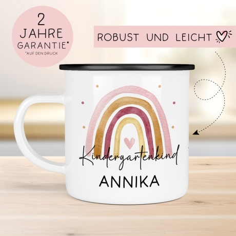 Kindergartenkind Geschenk zum Kindergartenstart Kindergartenkind Tasse Kita Start Tasse Kindergarten Personalisiert Emaille Tasse Becher