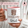 Schulkind 2024 Tasse, personalisierte Kindertasse mit Namen, Einschulungsgeschenk Bär
