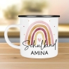 Tasse Schulkind, Tasse Einschulung, Schulkind 2024, Tasse Schulanfang, Einschulung Mädchen, Einschulung Junge mit Regenbogen. Schultüte