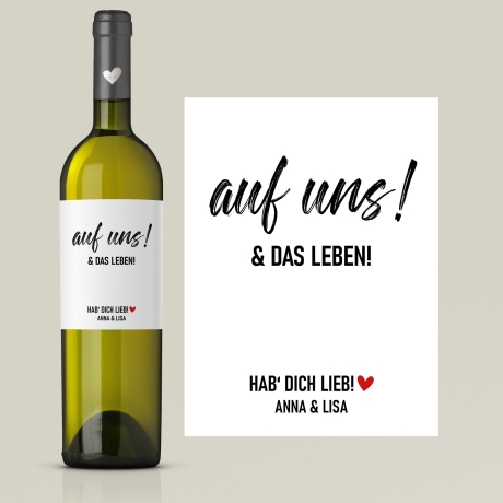 Weinetikett mit Namen, personalisiert für Geburtstag, Geschenk für Freundin, Weinliebhaber Geschenk - Schwarz