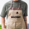 Grillschürze personalisiert für Männer mit Name Kunstleder Applikation zum Geburtstag - Geschenk Weihnachten Baumwollschürze, Küchenschürze