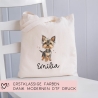 Personalisierte Stofftasche Hund Yorkshire Terrier Name - Kinder Beutel Kindertasche mit Wunschname - Wechselwäsche - Wechselkleidung