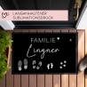 Personalisierte Fußmatte - Fußmatte | personalisierbar mit Familiennamen | Fußabdrücke | 60x40 cm | Geschenkidee zum Umzug, Einzug