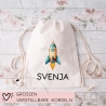 Sportbeutel Rucksack Rakete Stoffbeutel Turnbeutel Gymsack Kindergartentasche Schule Kindergarten Weltraum - Weihnachten oder Geburtstag