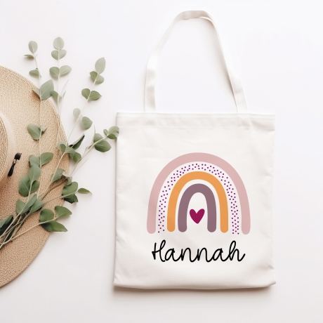 Personalisierter Turnbeutel Regnenbogen Kinder-Beutel mit Namen personalisiert. Perfekt als Rucksack für Schule und Kindergarten Kiga KITA