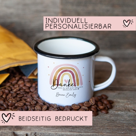 Danke das du mir beim Wachsen geholfen hast Emaille Becher Tasse - Abschiedsgeschenk für Erzieherin Geschenk Abschiedsgeschenk Lehrerin