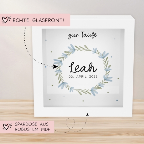 Konfirmation Holz Spardose Taufe personalisiert mit Namen zur Geburt Kommunion Konfirmation eines Kindes mit Taufspruch als Geldgeschenk