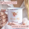 Schulanfang Ballerina Kindertasse Schulkind Fee Name Emaille Tasse Kind Kindergeschirr personalisiert Kinder Geschenk Zahnputzbecher