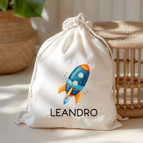 Stoffbeutel Turnbeutel Rakete Rucksack Sportbeutel Gymsack Kindergartentasche Schule Kindergarten Weltraum - Weihnachten oder Geburtstag