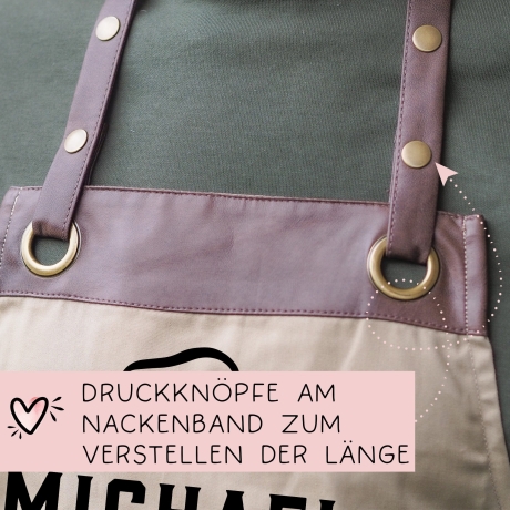 Grillschürze Chefkoch personalisiert für Männer mit Name Kunstleder Applikation zum Geburtstag - Weihnachten Baumwollschürze, Küchenschürze