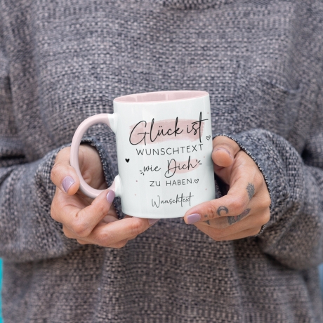 Handgefertigte Personalisierte Tasse – Glück ist eine FREUNDIN wie dich zu haben - Geschenk zum Geburtstag, Ostern, Weihnachten -Wunschnamen