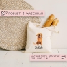 Personalisierte Stofftasche Golden Retriever Hund Name - Kinder Beutel Kindertasche mit Wunschname - Wechselwäsche - Tasche- Wechselkleidung